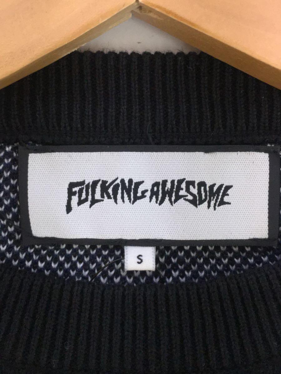 Fucking Awesome◆Flies Knitted Sweater/S/コットン/BLK_画像3