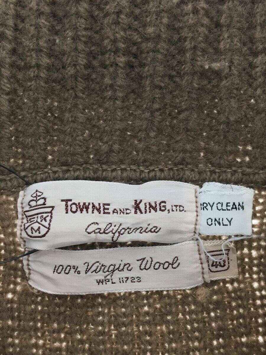 TOWNE AND KING/60s/セーター(薄手)/40/ウール/BRW/無地_画像3
