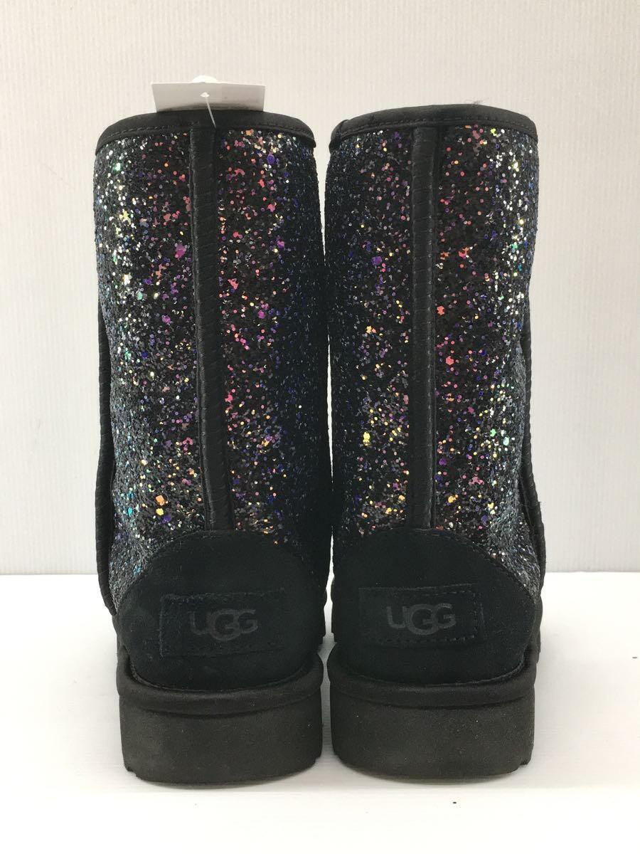 UGG australia◆ムートンブーツ/38/BLK/1105390/Classic Short Cosmos/グリッター/ラメ_画像6