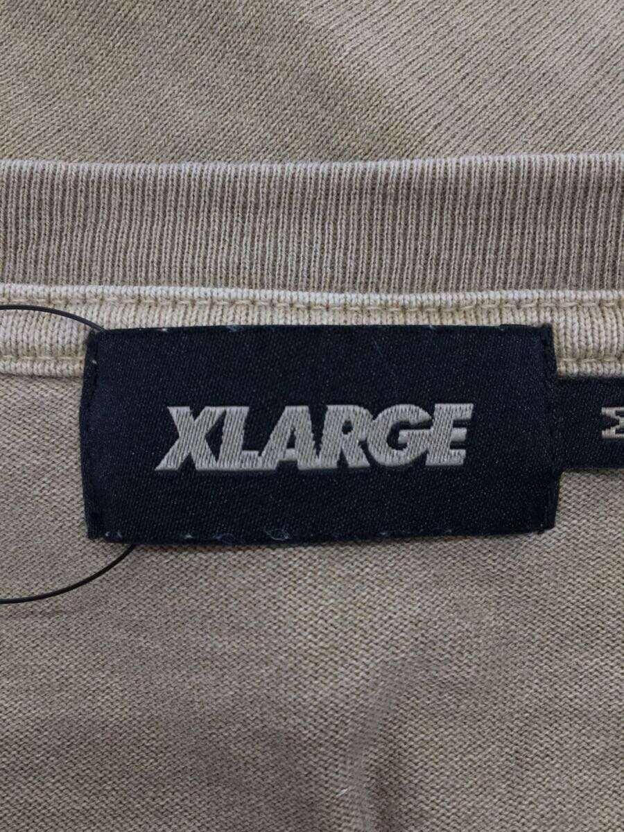 X-LARGE◆Tシャツ/M/コットン/カーキ/無地/101212011012_画像3