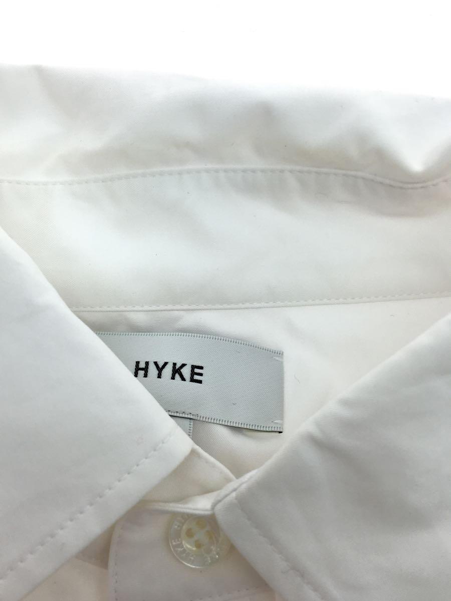 HYKE◆シャツワンピース/1/コットン/WHT/無地/221-26003/ホワイト_画像6