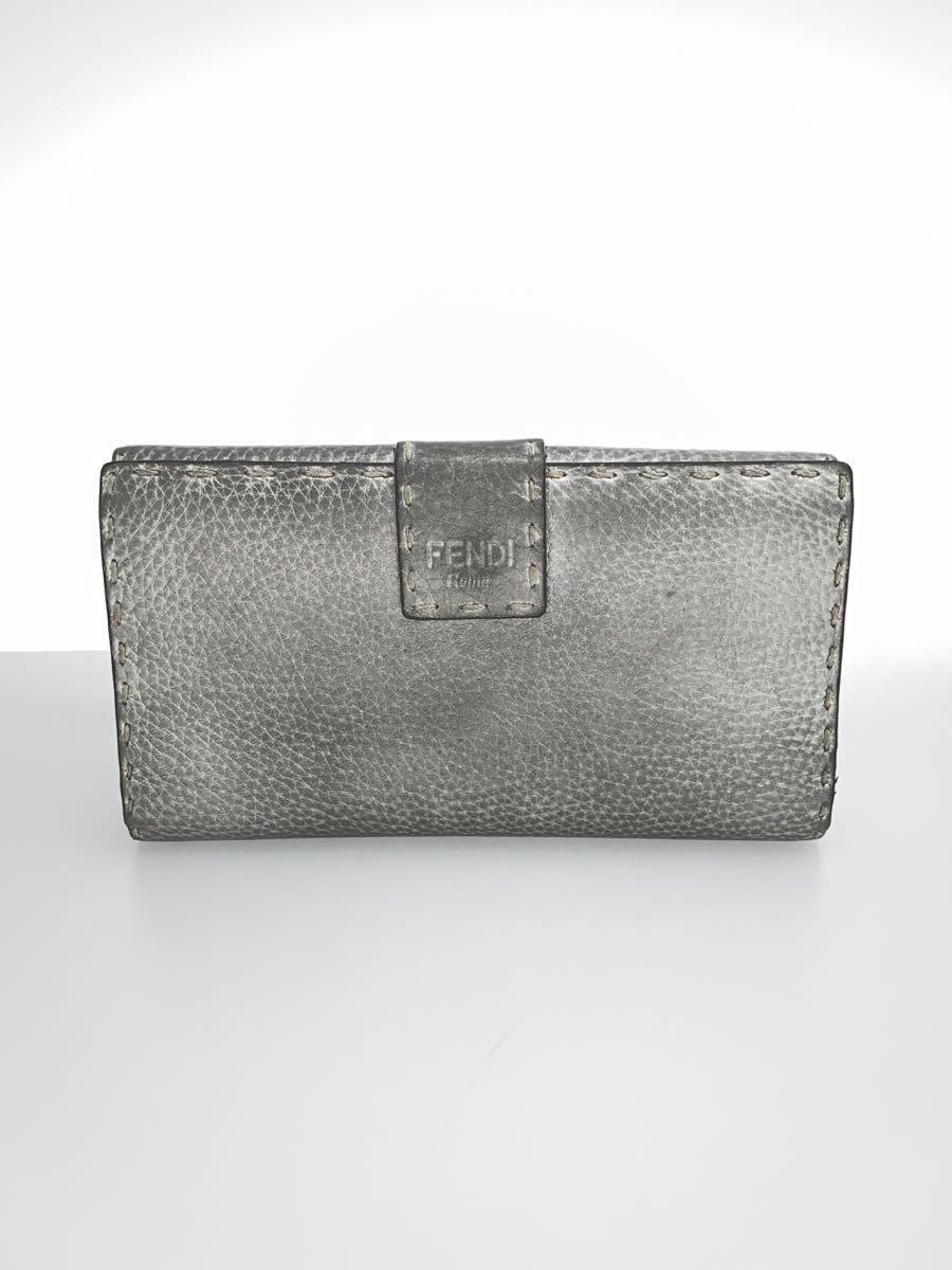 FENDI◆セレリアピーカブーコンチネンタルウォレット/長財布/レザー/シルバー/レディース_画像2