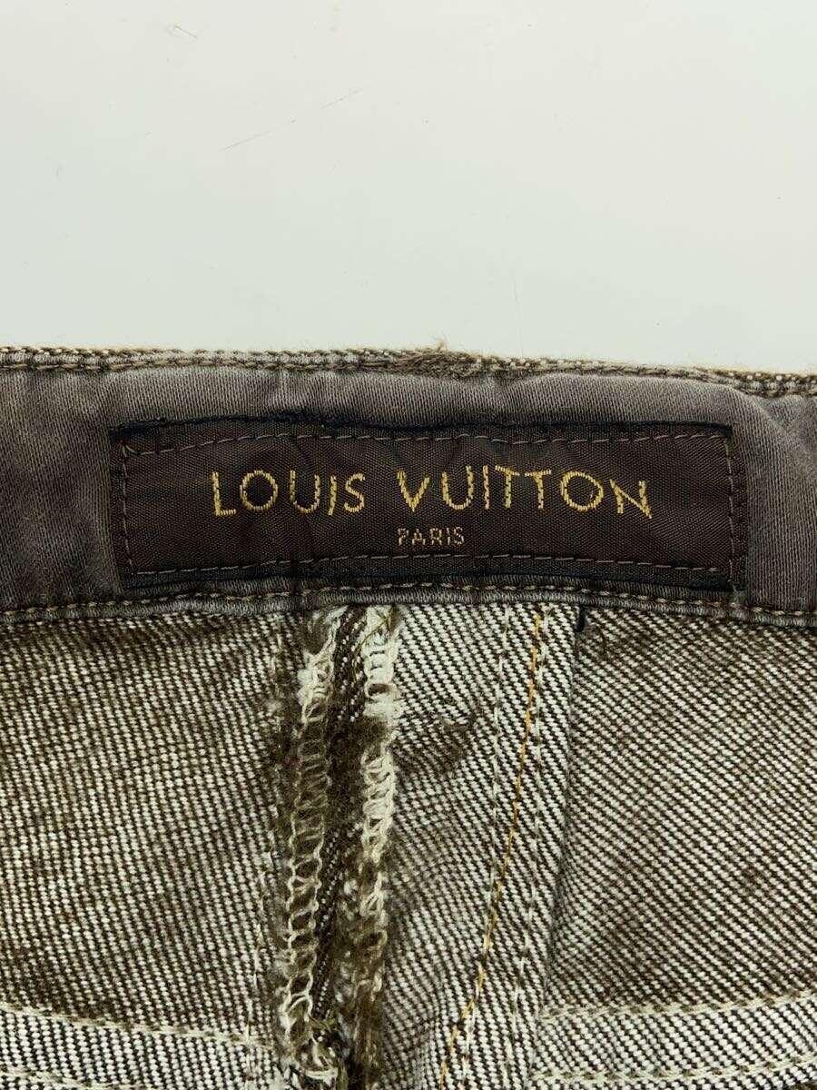 LOUIS VUITTON◆ストレートパンツ/46/ウール/BRW/無地_画像4