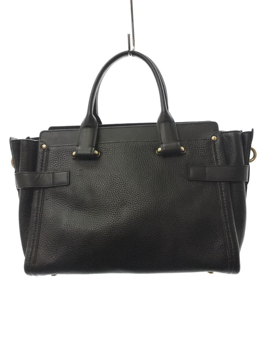 COACH◆ハンドバッグ/レザー/BLK/34408_画像3