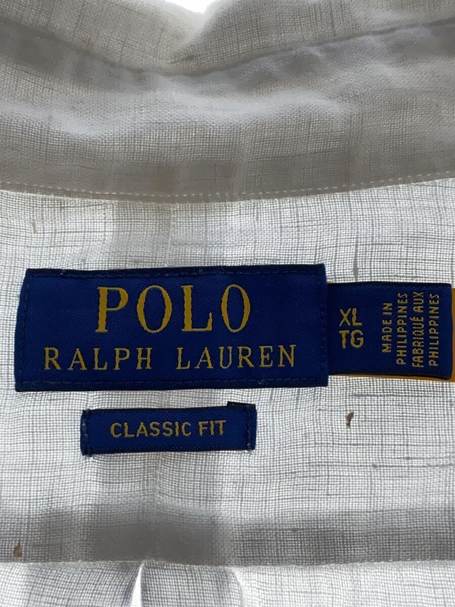 POLO RALPH LAUREN◆半袖シャツ/XL/リネン/WHT_画像3