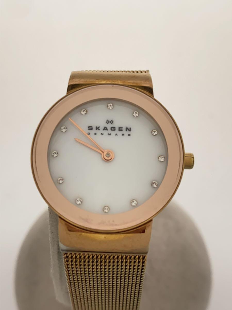 SKAGEN◆腕時計/アナログ/-/WHT/GLD/358SRRD_画像1