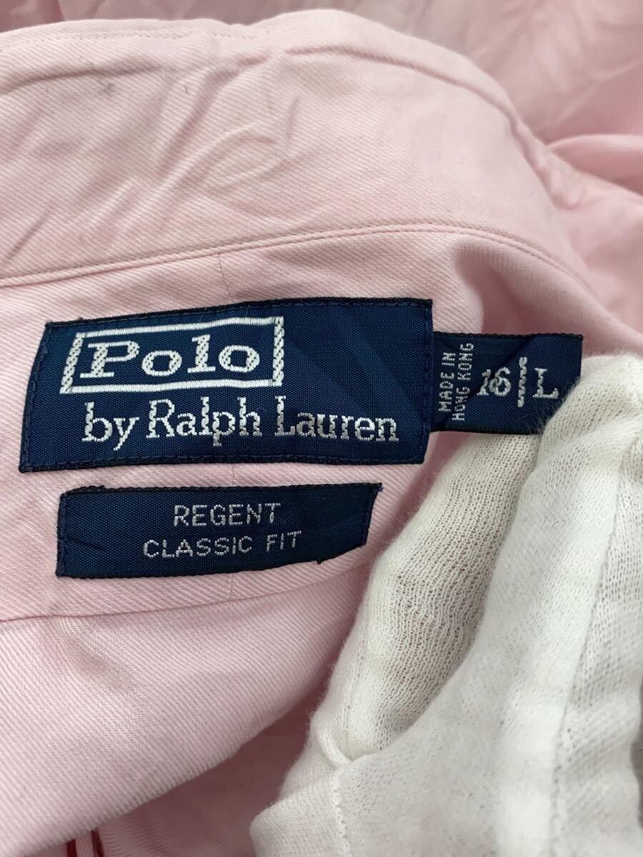 POLO RALPH LAUREN◆REGENT/長袖シャツ/17/コットン/PNK/無地_画像3