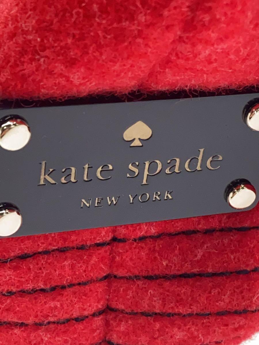 kate spade new york◆ハンドバッグ/ウール/RED/無地_画像5