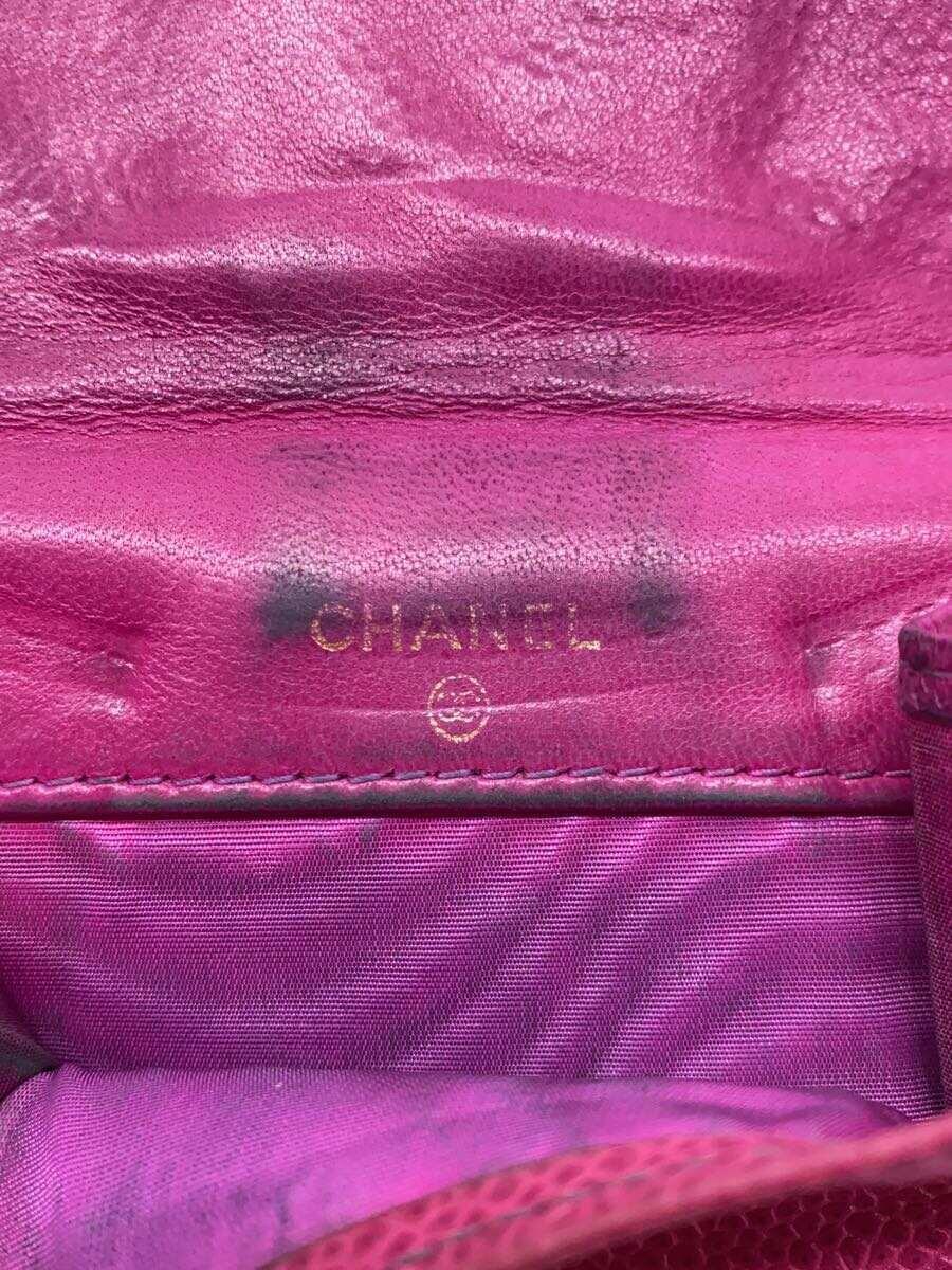 CHANEL◆2ツ折サイフ_キャビアスキン_Wホック_ココマーク_PNK/牛革/PNK/レディース_画像3