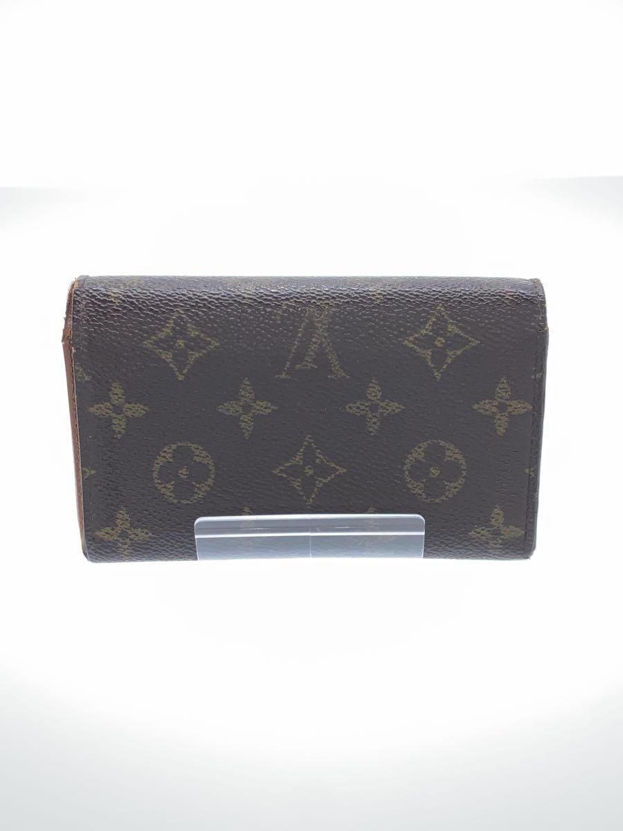 LOUIS VUITTON◆ポルト・モネ・ビエ・トレゾール_モノグラム・キャンバス/レディース/二つ折り財布/ブラウン_画像2