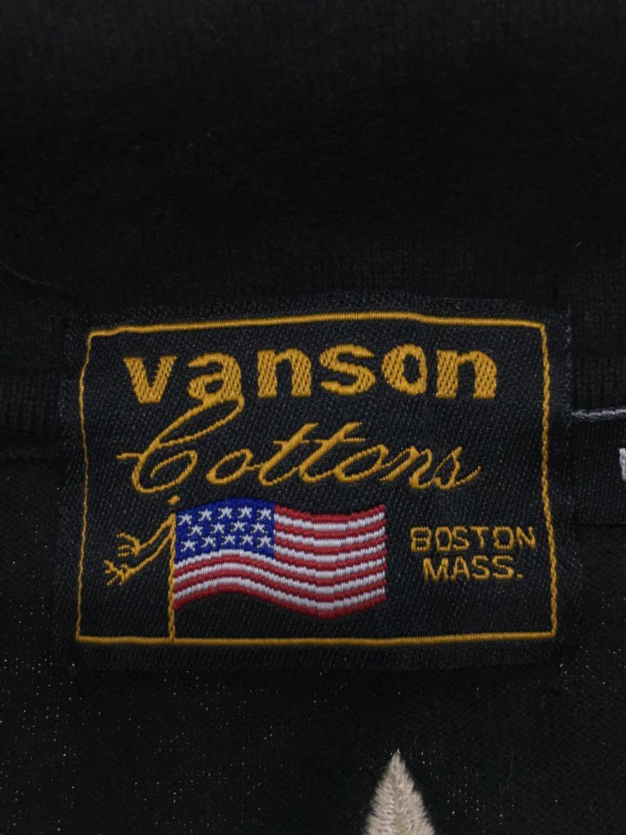 VANSON◆vanson leathers/ポロシャツ/M/コットン/BLK/ブラック_画像3
