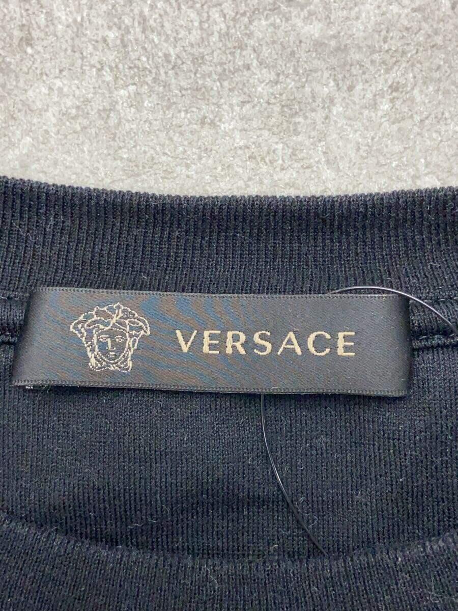 VERSACE◆ポケットTシャツ/XL/コットン/BLK/無地/A82920_画像3