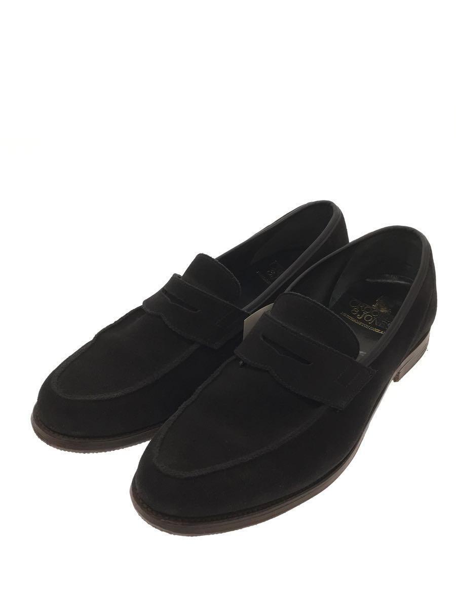 CROCKETT&JONES◆RICHMOND/ローファー/UK7.5/BLK/スウェード/6018_画像2