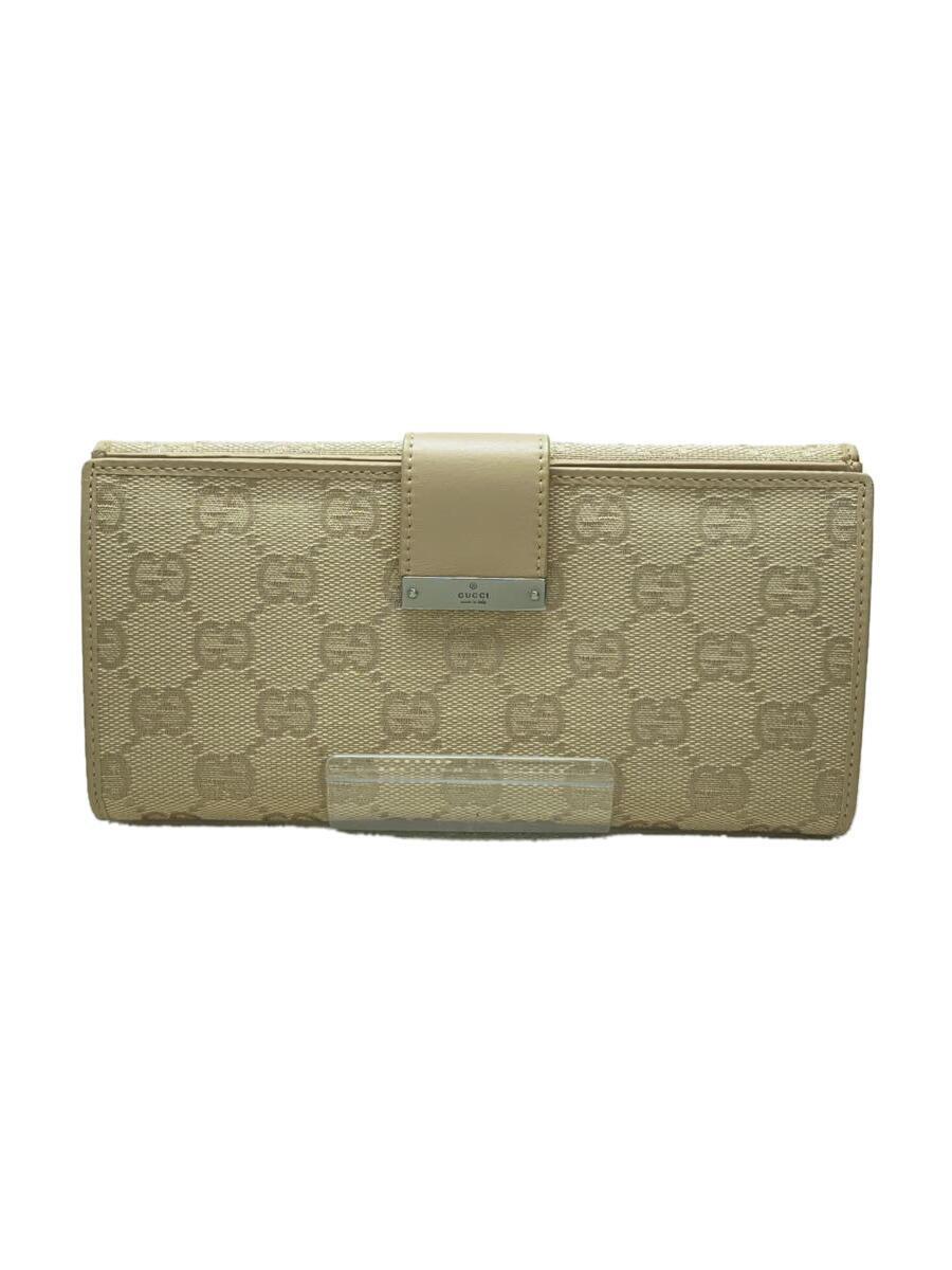 GUCCI◆GUCCI グッチ長財布/キャンバス/BEG/総柄/レディース/74210・2888