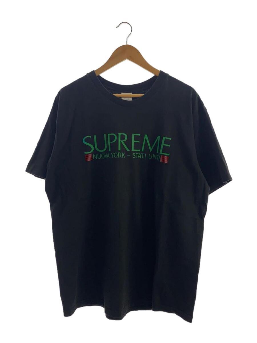 Supreme◆20AW/Nuova York Tee/クルーネックカットソー/Tシャツ/XL/コットン/BLK/ロゴ/プリント