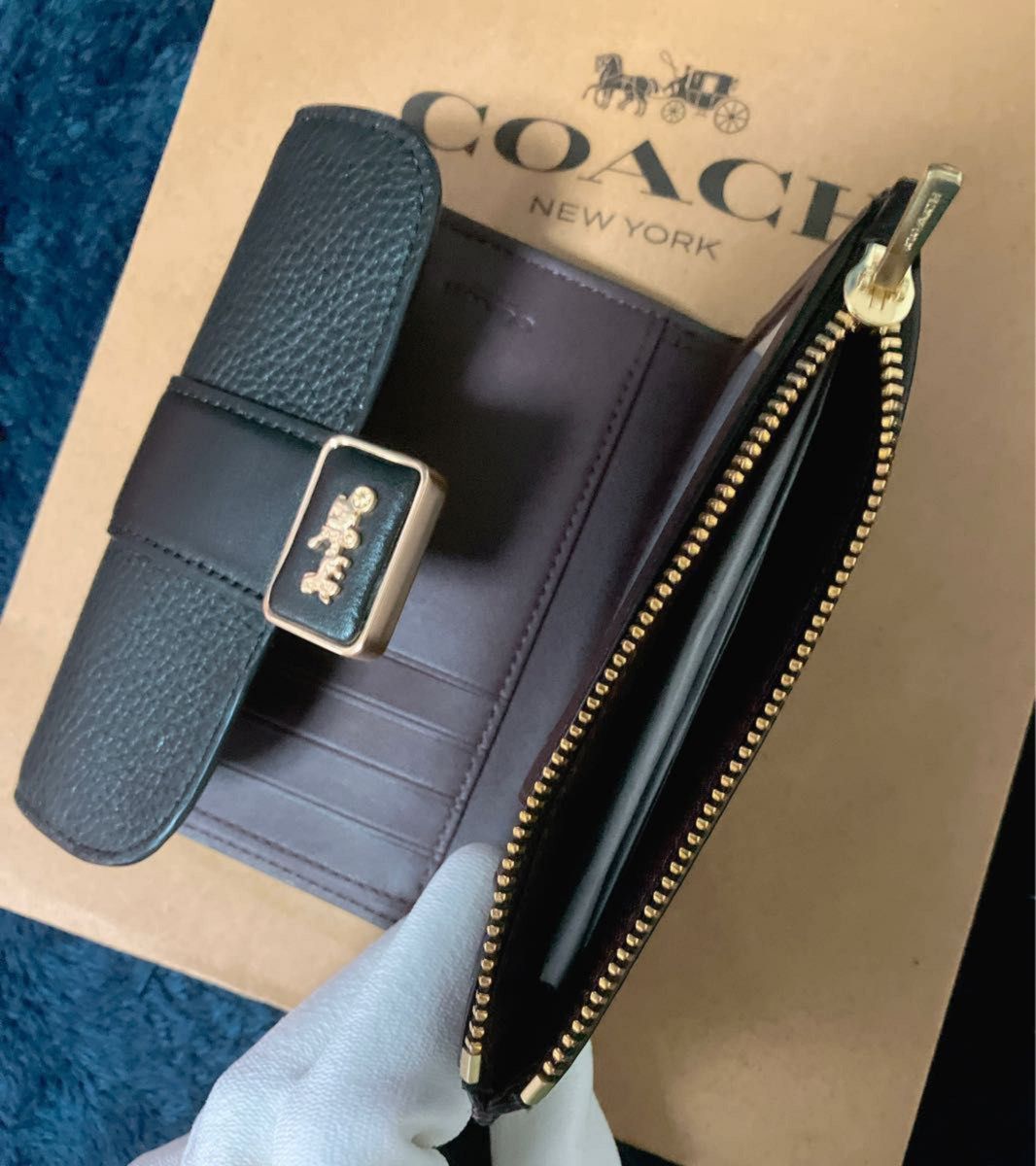 COACH コーチ ミディアム グレース ウォレット ブラック-