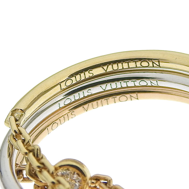  Louis Vuitton балка g монограмма iti-ru кольцо #52 11.5 номер K18YG/PG/WG новый товар с отделкой 3 полосный s Lee цвет Gold кольцо б/у бесплатная доставка 