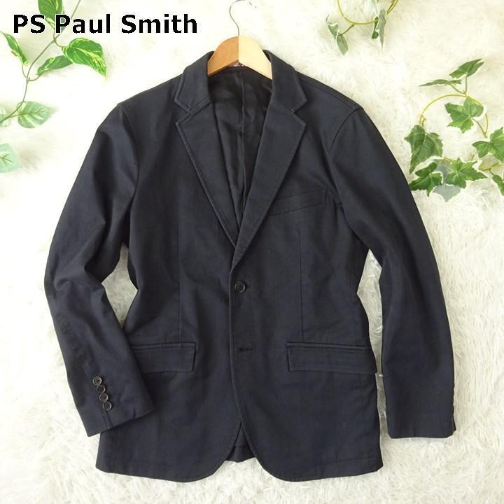 PS Paul Smith　ポールスミス　コットン　テーラードジャケット　2B　2ボタン　花柄　ストレッチ　L　サイドベンド　黒　ブラック_画像2