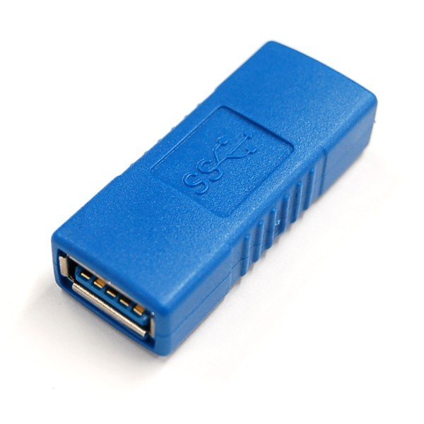 【VAPS_1】USB3.0 変換アダプター 《ブルー》 USB3.0A(メス)-USB3.0A(メス) 延長 アダプター LY-8013-BL 送込_画像1