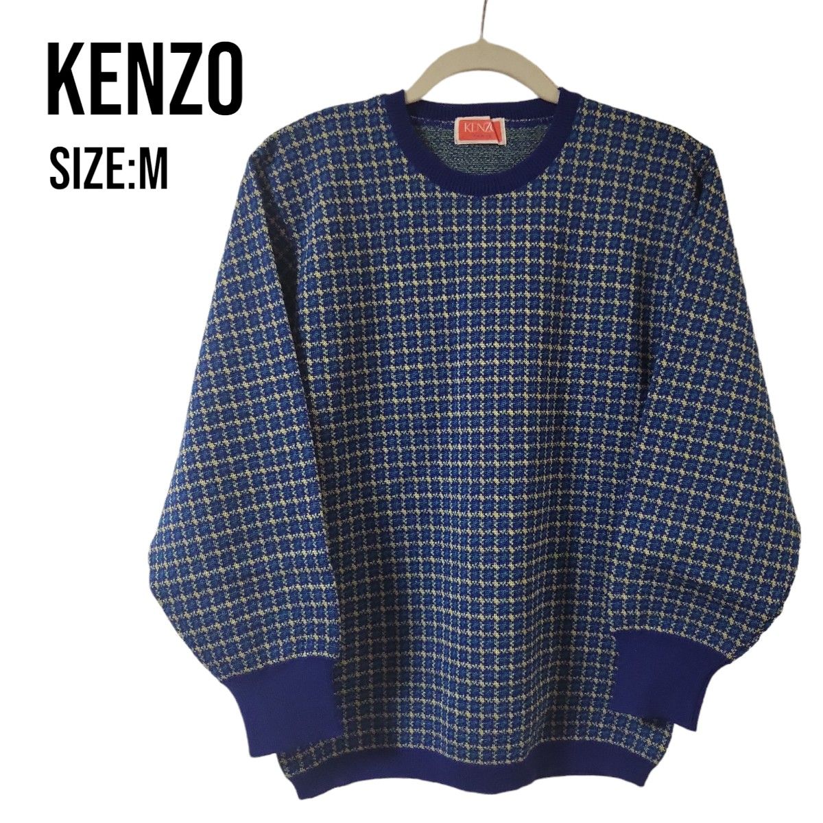 幾何学模様 青 ヴィンテージ KENZOニット レトロ好きさん Yahoo!フリマ
