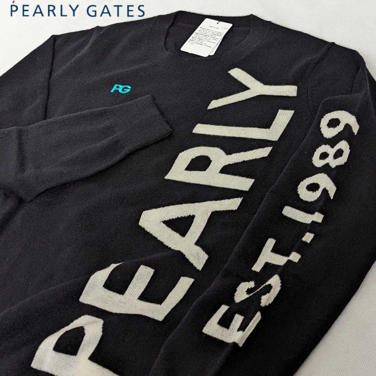 ★新品正規品 PEARLYGATES/パーリーゲイツカシミヤ クルーネックニットプルオーバー size4(M)　柔らかな肌触り抜群の保温保湿性！_画像1