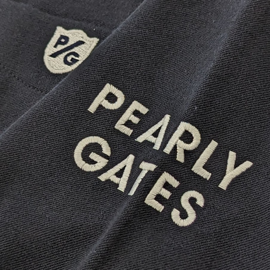 ★新品正規品 PEARLYGATES/パーリーゲイツ スーピマストレッチツイル 長袖ボタンダウン プルオーバーカットソーsize5(L)_画像2