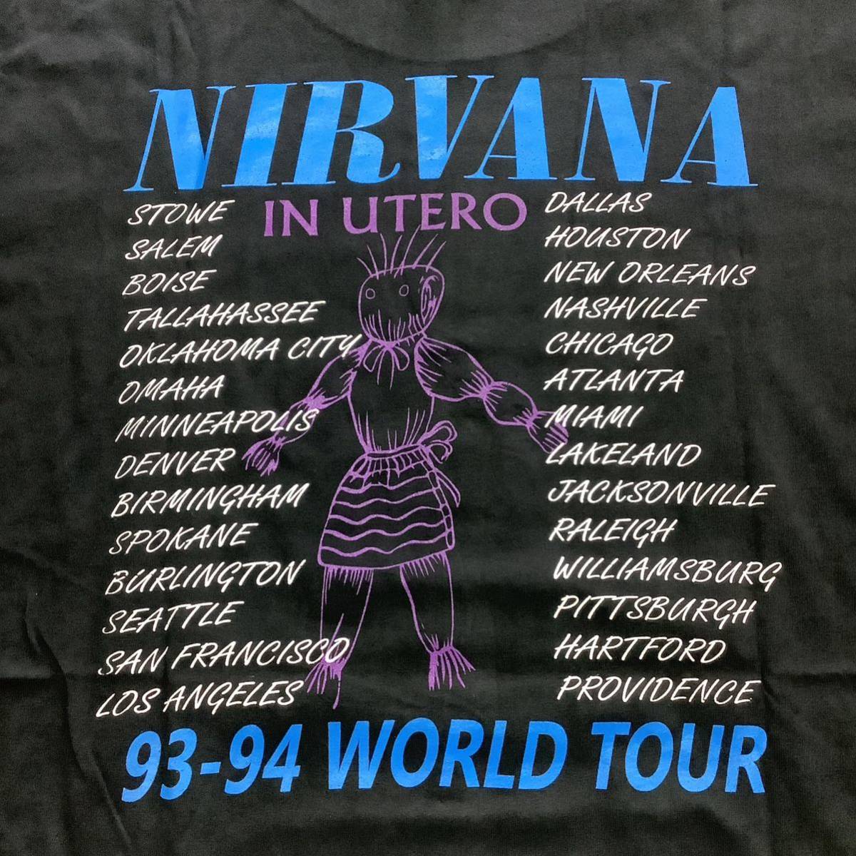 SR14C1. バンドデザインTシャツ XLサイズ　NIRVANA ③ ニルヴァーナ　半袖Tシャツ