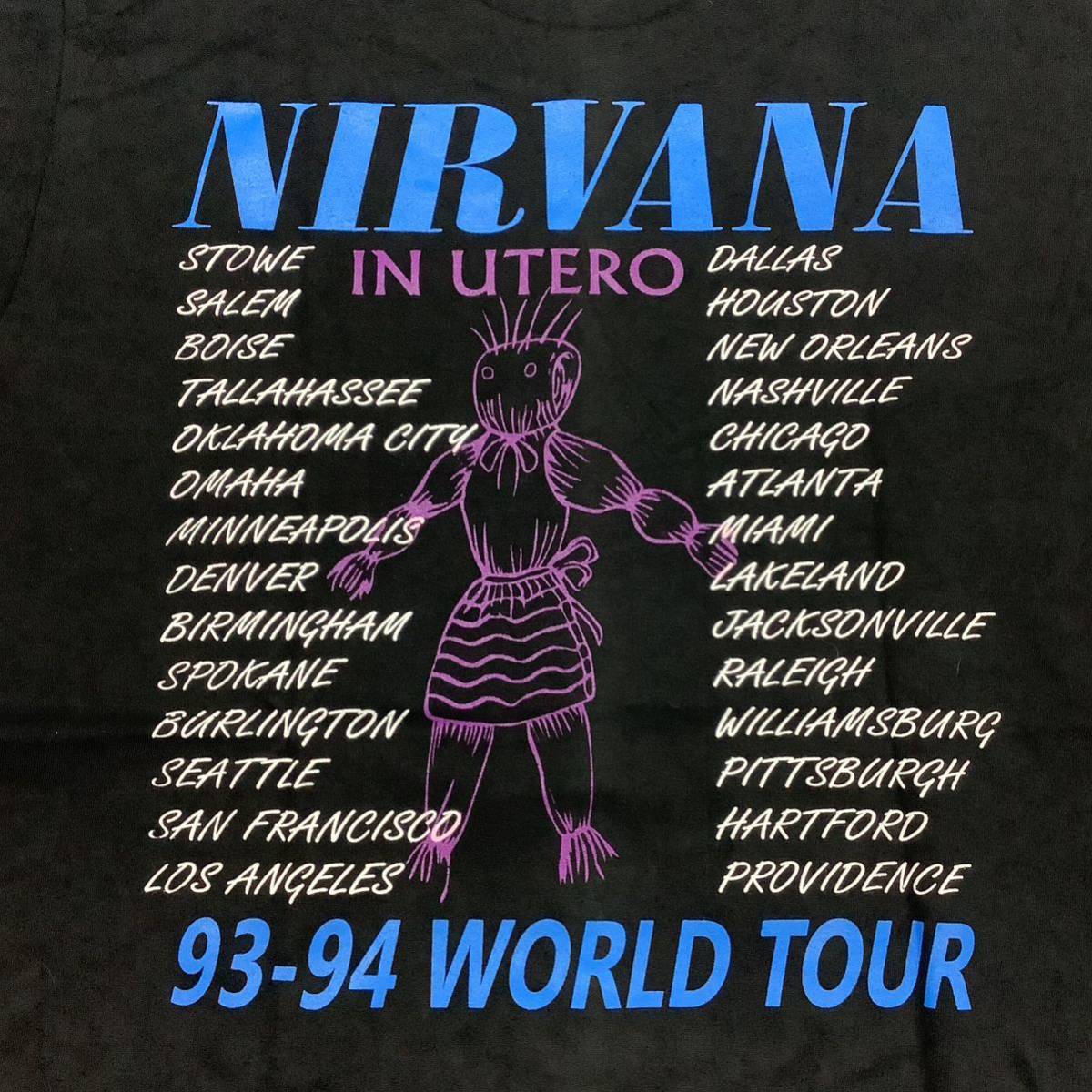 SR14B1. バンドデザインTシャツ Lサイズ　NIRVANA ② ニルヴァーナ 半袖Tシャツ ロックTシャツ_画像7