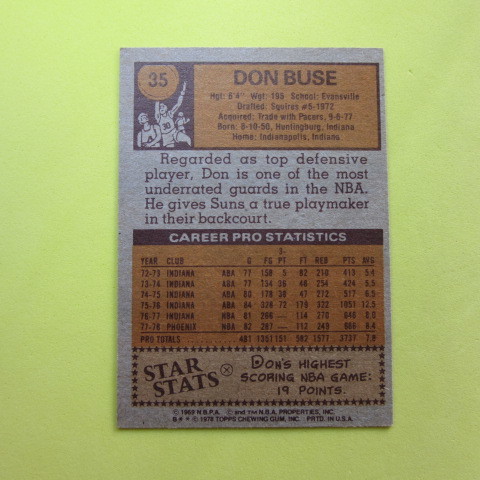 NBA 1978-79 Topps #35 Don Buse