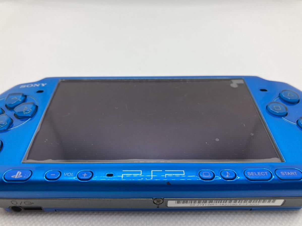 PSP3000ブルー　メモリースティックモンハン3rd付き　SONY ソニー プレイステーションポータブル_画像9