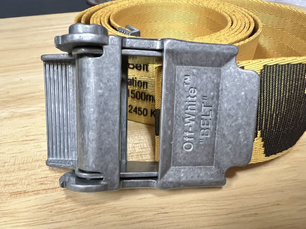 ●送料無料●OFF-WHITE ベルト メンズベルト Industrial Belt イエロー系 シルバー系 2本セット ブランド ストリート_画像3