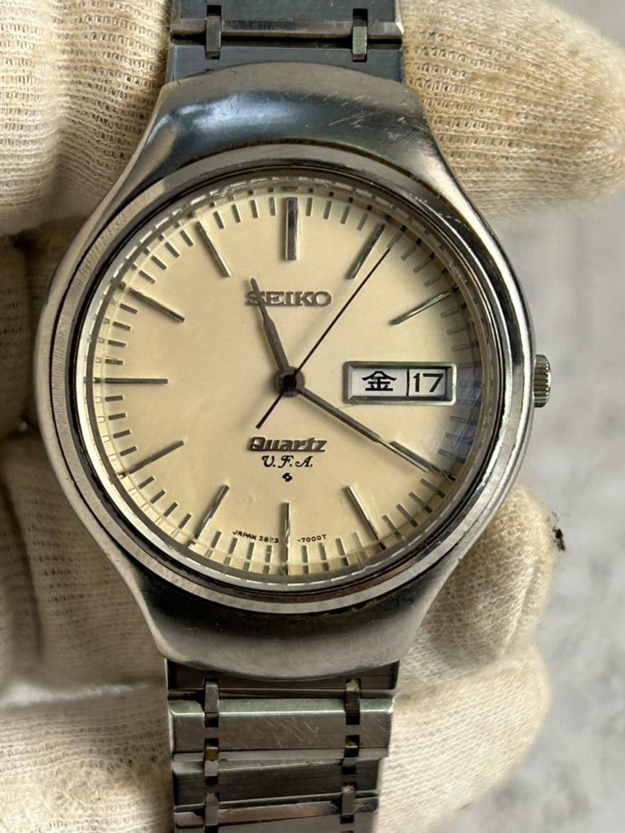 セイコー SEIKO VFA 3823-7000 腕時計 SS クォーツ メンズ腕時計　白文字盤 稼働　電池交換済み　純正ベルト　中古　QUARTZ _画像2