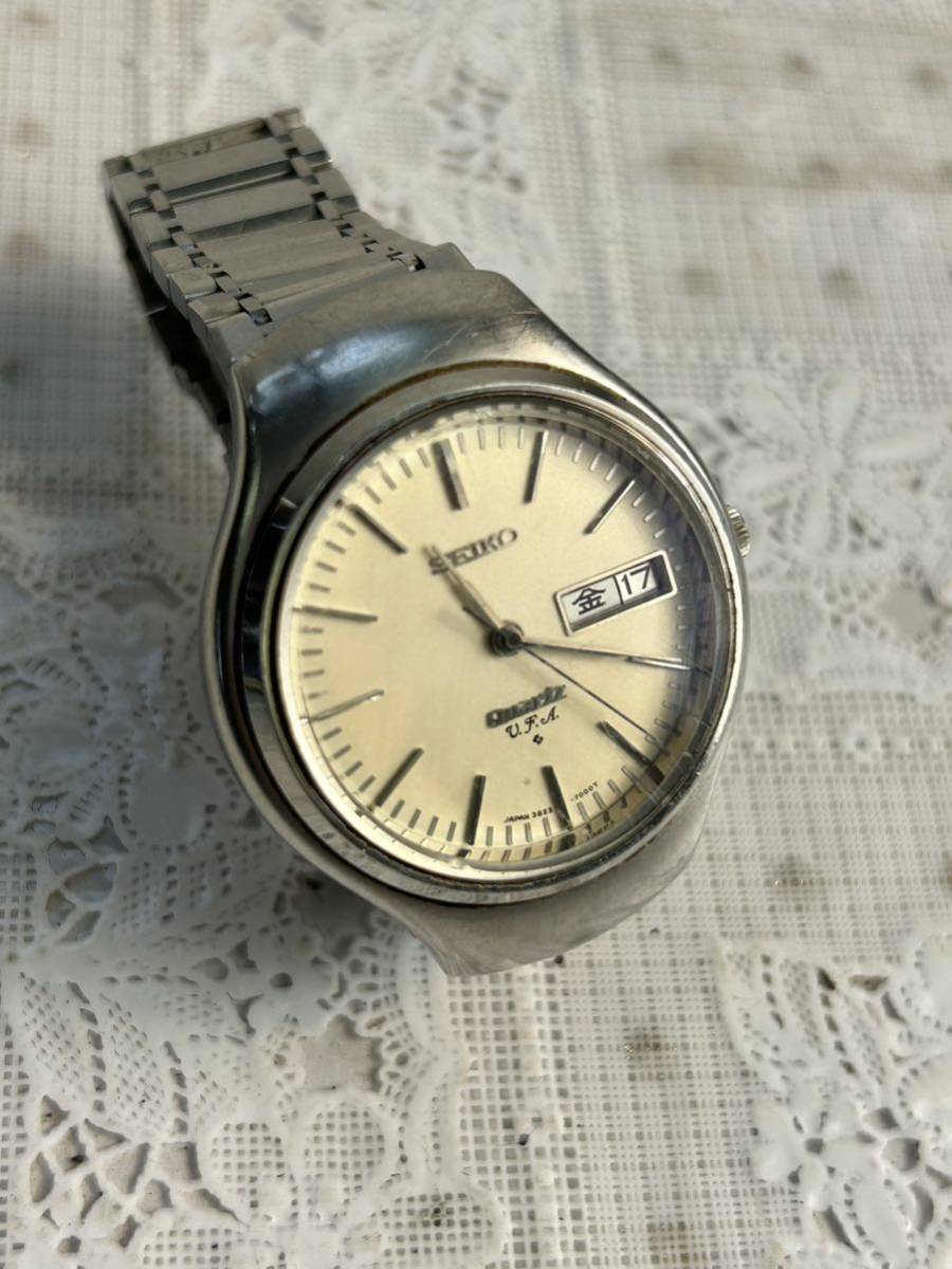 セイコー SEIKO VFA 3823-7000 腕時計 SS クォーツ メンズ腕時計　白文字盤 稼働　電池交換済み　純正ベルト　中古　QUARTZ _画像1