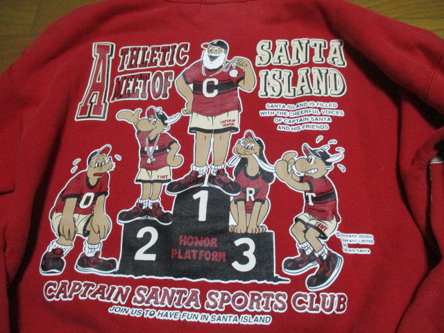  regular goods CAPTAIN SANTA M size made in Japan sweatshirt sweat red Captain Santa 