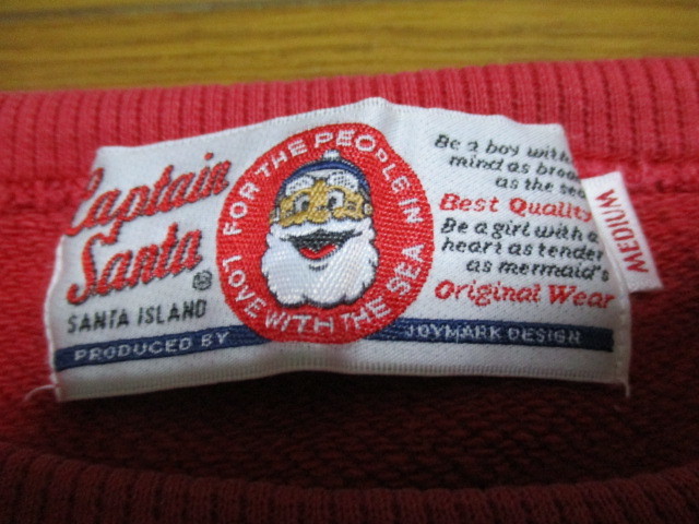  regular goods CAPTAIN SANTA M size made in Japan sweatshirt sweat red Captain Santa 