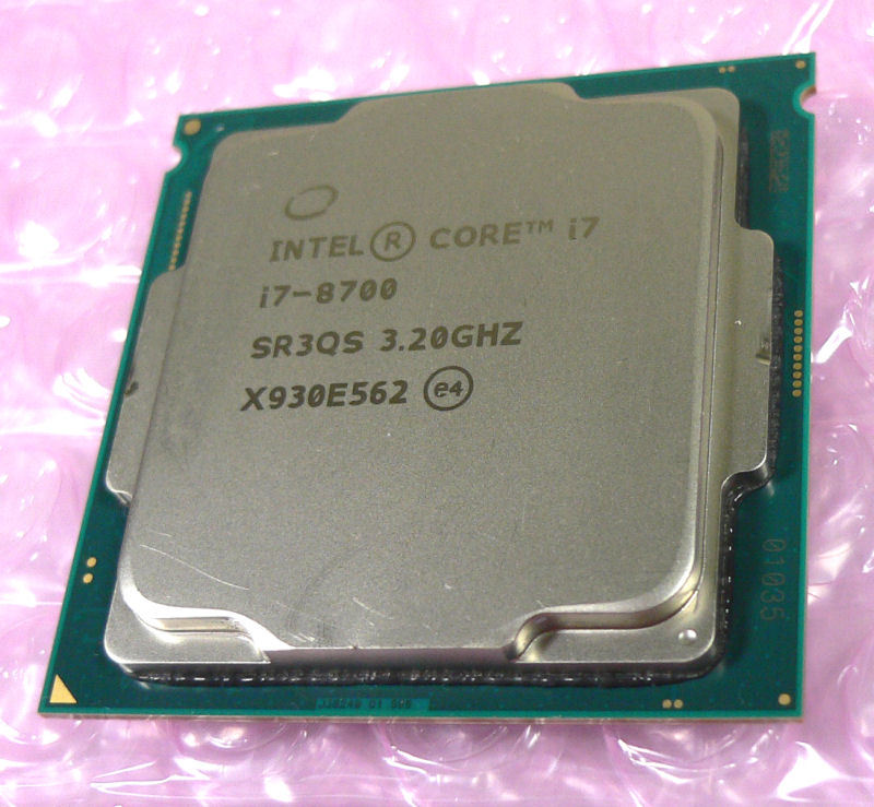 不動品　インテル Core i7　3.20GHz　i7-8700　SR3QS　6コア12スレッド 中古不良CPUのみ　intel LGA1151　Used Defective product_画像2