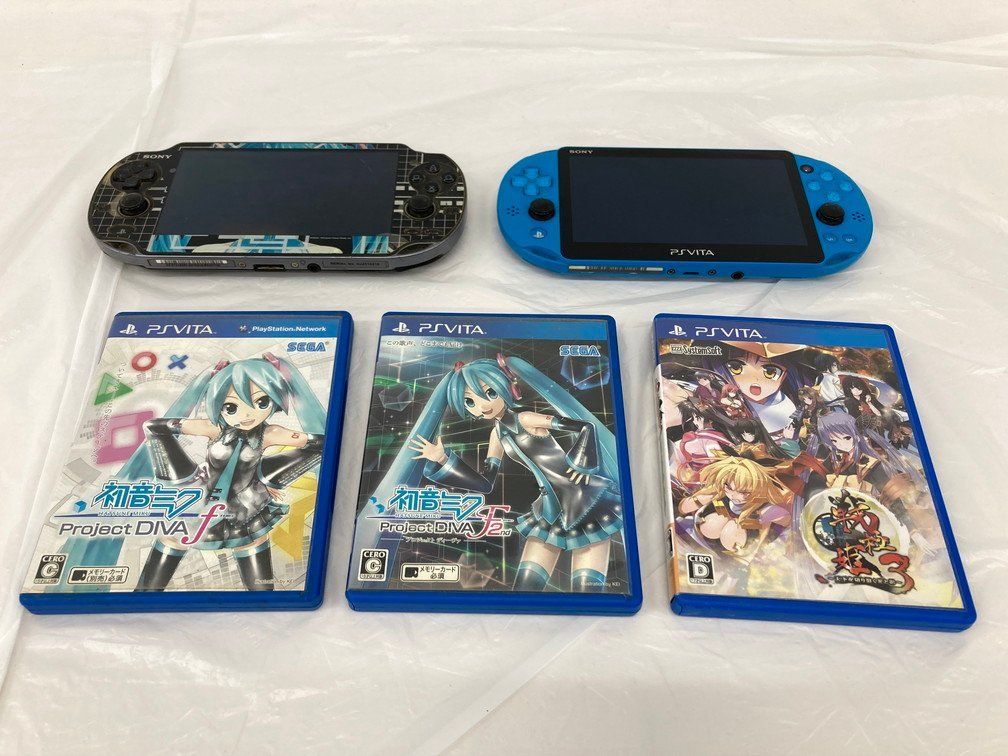 SONY　ソニー　PS Vita　PCH-1100　本体・アクアブルー・ソフト　ほか　5点おまとめ【BKAI7066】_画像1