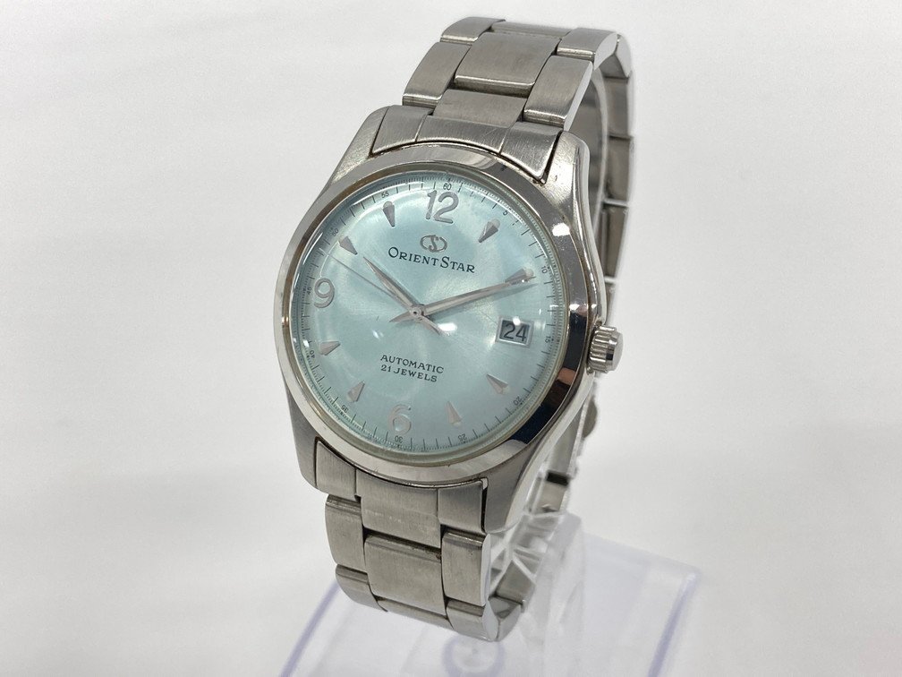 ORIENT STAR　オリエントスター　597302-70　自動巻き　青文字盤　リューズ○　稼働品【BKAS7017】_画像2