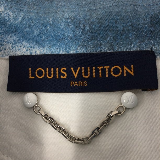 LOUIS VUITTON ルイヴィトン 長袖シャツ 青×白 XSサイズ RM201M QYZ HIS09W【BKAM2041】の画像4