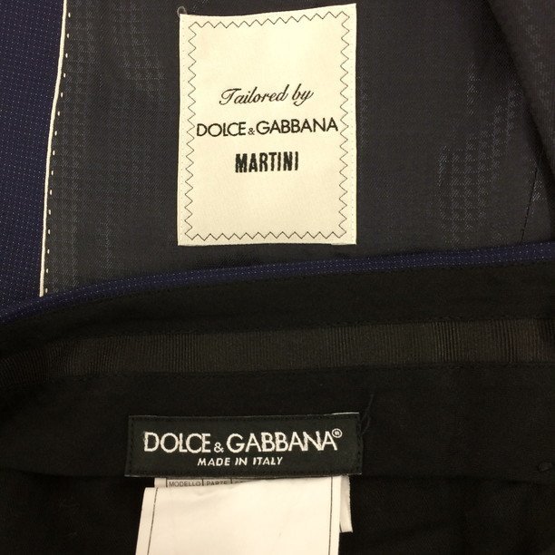 DOLCE＆GABBANA ドルチェ＆ガッバーナ 紺色模様スーツ 上下セットアップ 表記サイズ：48【BKAN5030】_画像4