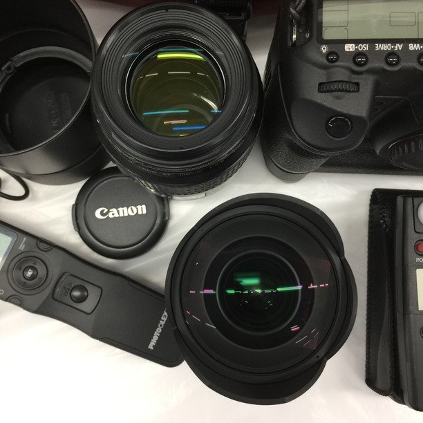 Canon　キヤノン　5D Mark II + MACRO EF 100/2.8 + 三洋オプティクス SAMYANG 14/2.8　通電確認済み【BKAZ7022】_画像6