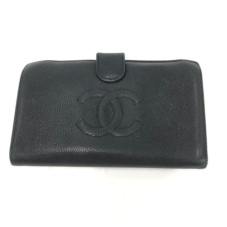 CHANEL　シャネル　キャビア　ココマーク　2つ折り財布【BKAI5041】_画像1