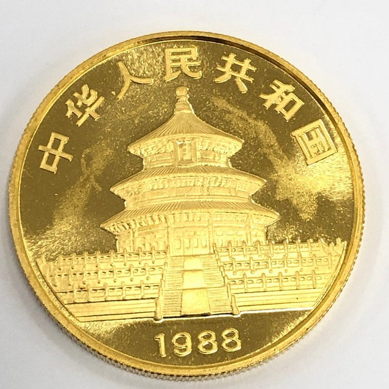 K24IG　中国　パンダ金貨　1oz　1988　2枚まとめ　総重量62.2g【BKAO7044】_画像5