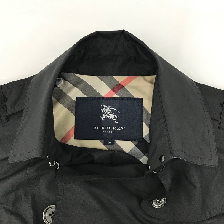 BURBERRY バーバリー　トレンチコート　ブラック サイズ40【BKAM9019】_画像3