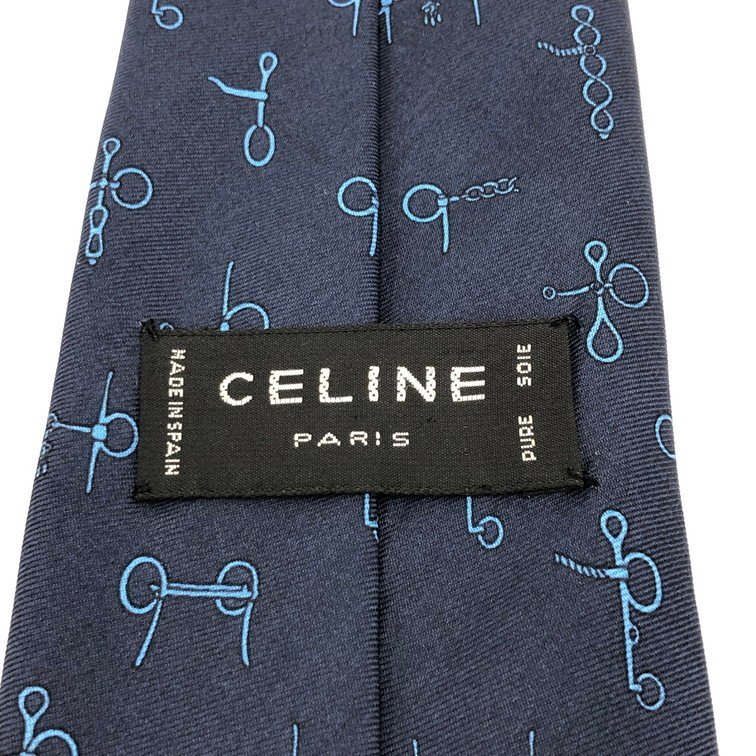 CELINE　セリーヌ　シルク　ネクタイ　ヒモ柄【BKAJ5034】_画像6