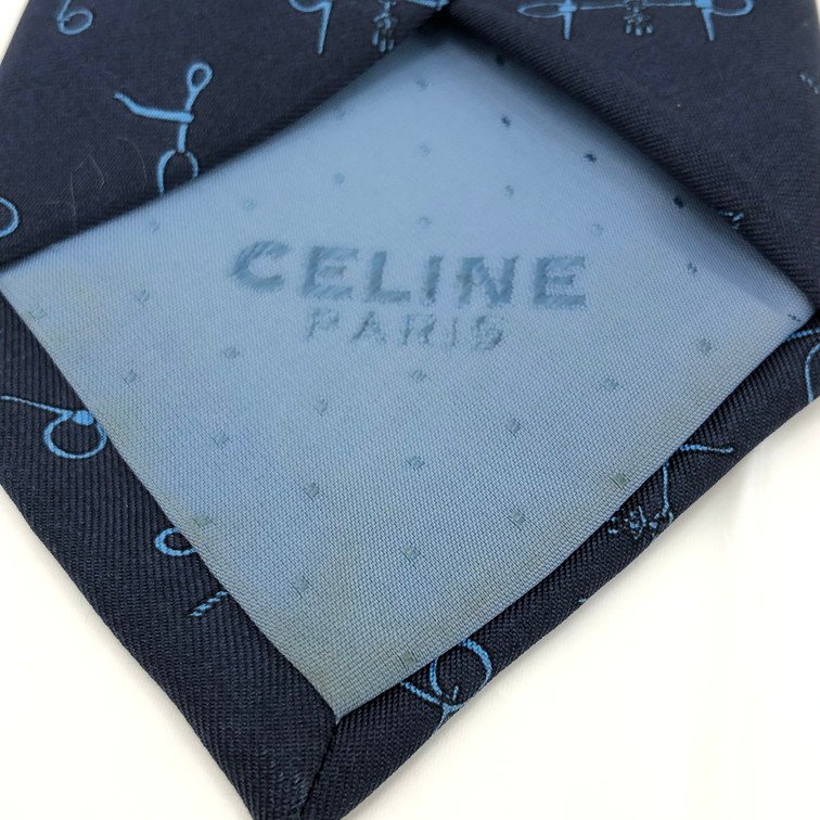 CELINE　セリーヌ　シルク　ネクタイ　ヒモ柄【BKAJ5034】_画像7