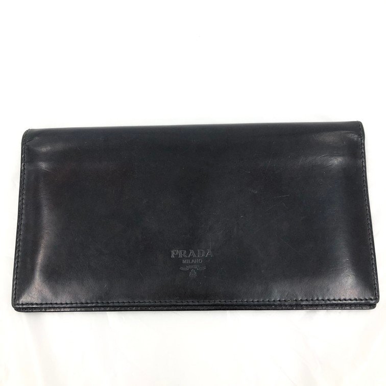 PRADA プラダ 札入れ 黒 レザー 【BKAS3019】_画像1