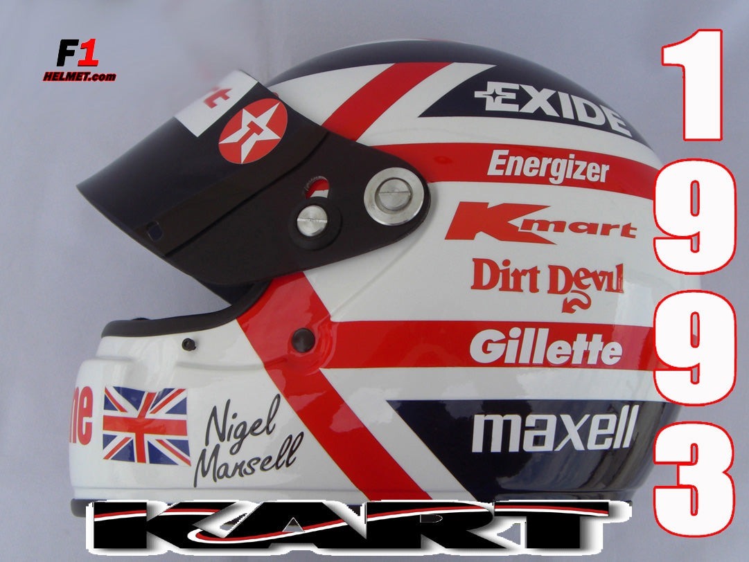 海外 送料込み　高品質　ナイジェル・マンセル 1993 F1 実用レーシング　カート　ヘルメット　サイズ各種 等身大　レプリカ