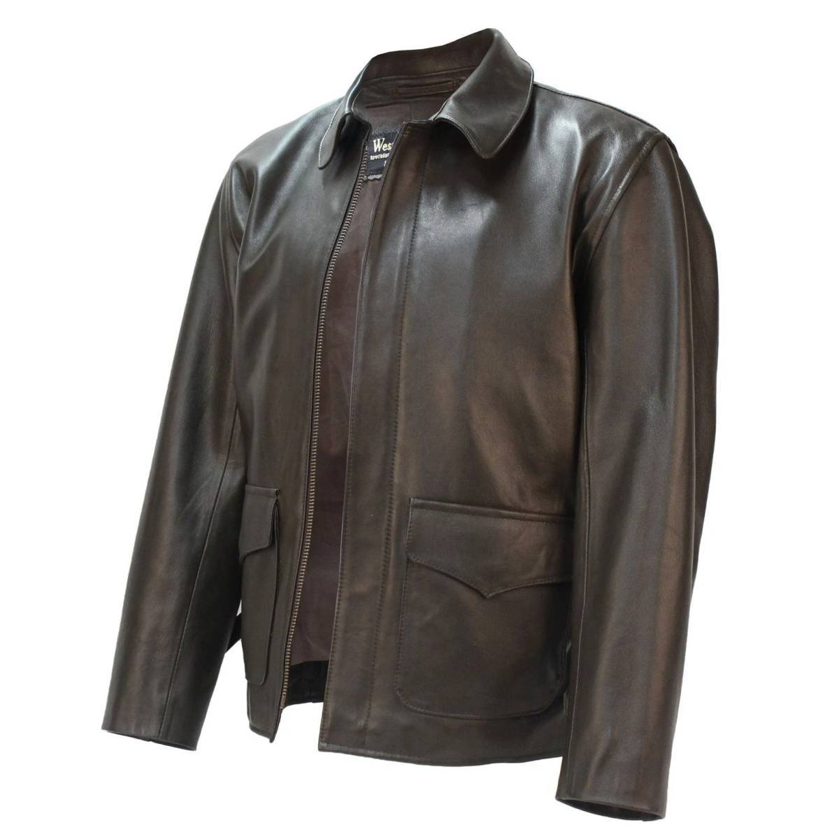 海外 送料込み 　高品質　 インディ・ジョーンズ　本革　　羊皮　 レザージャケット　Wested Leather製品　サイズ各種
