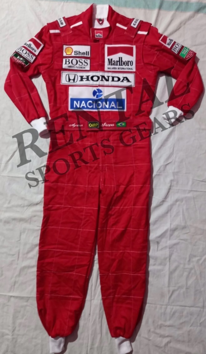 海外 送料込み 　高品質　アイルトン・セナ　F1　1991 刺繍 レーシングスーツ　カート　サイズ各種 　レプリカ オーダーメイド可